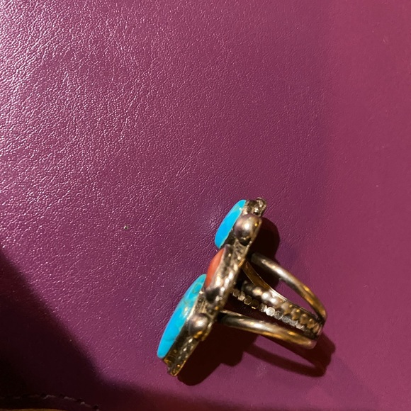 Turquoise / Coral Ring I bought in the 70’s - Picture 8 of 8
